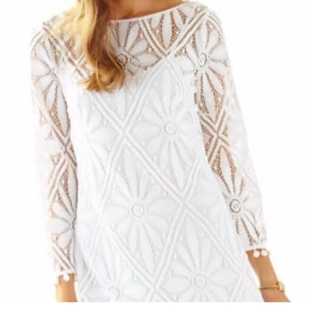 Lilly Pulitzer NWT Topanga White Lace Bell Sleeve Dress Size M